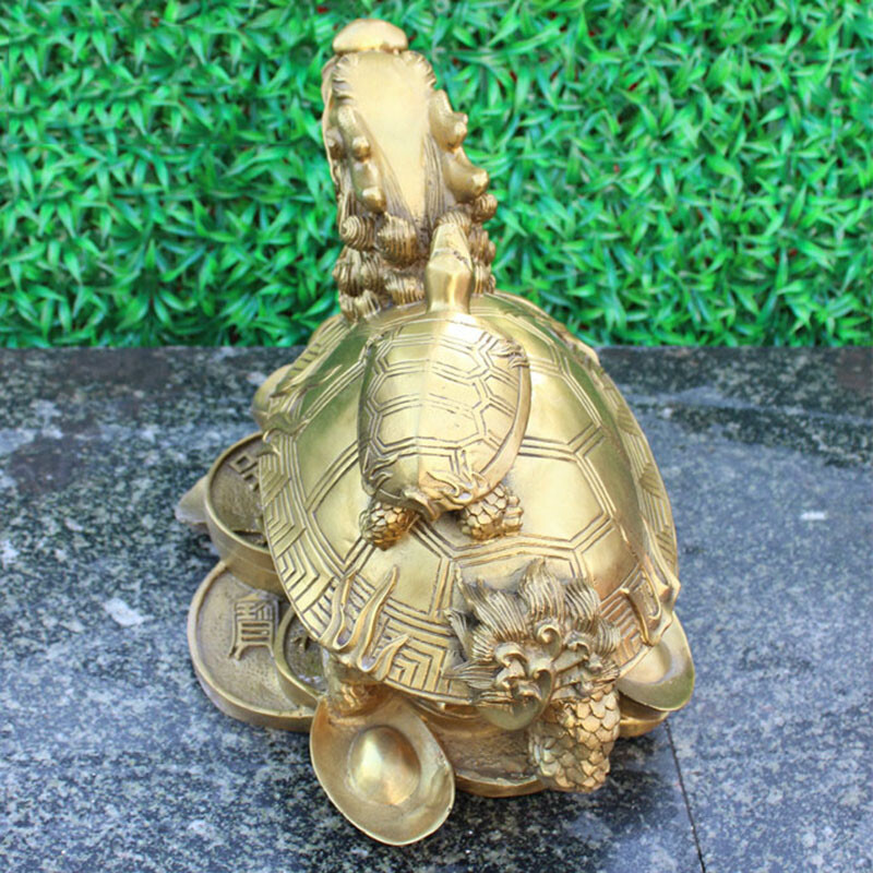 銅龍龜擺件 黃背小龜龍龜家居飾品，開業(yè)與工藝禮品的完美融合